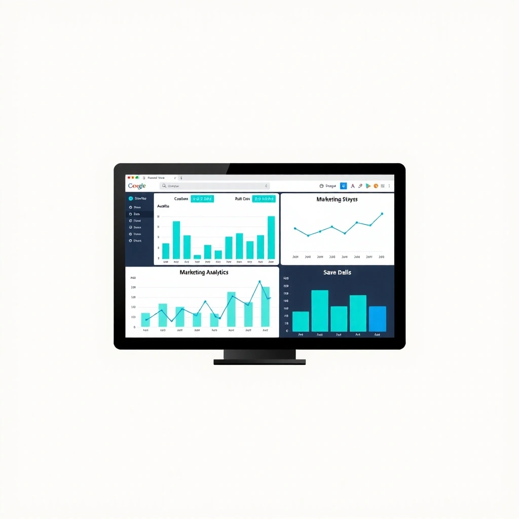 Marketing analytics dashboard and charts